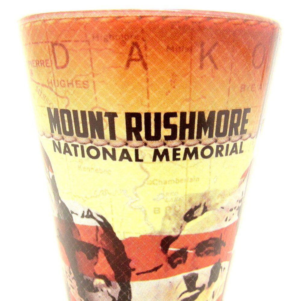 Mount Rushmore South Dakota Shot Glass Flag Stars Color 2 oz